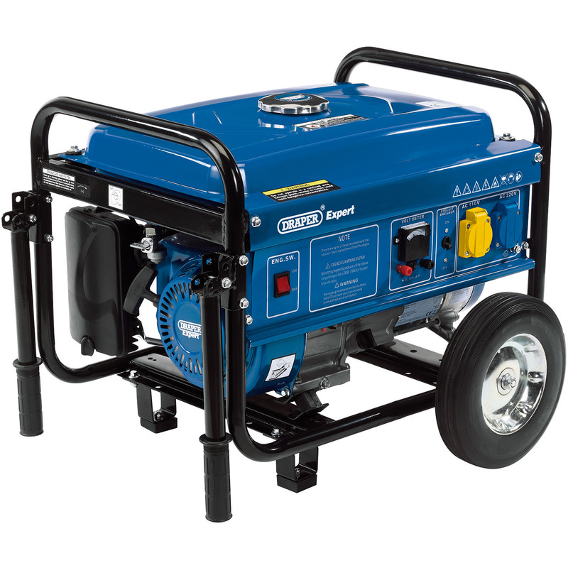 Draper 2.2KVA/2000W Petrol Generator with Wheels